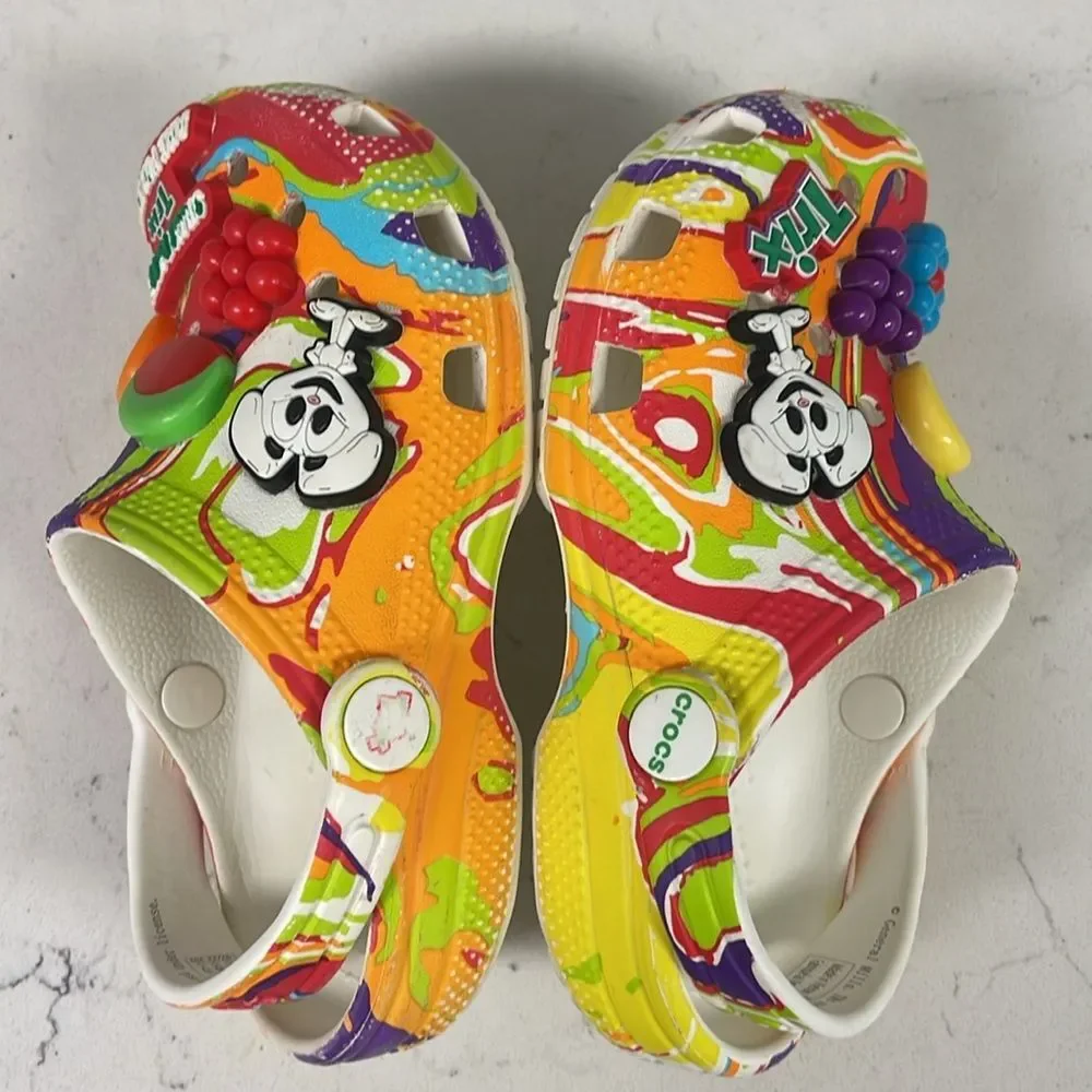 Crocs x Trix Cereal Collab Kids Size 11 Fruity Classic Clog